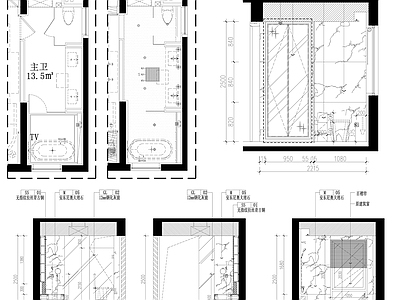 家装卫生间厕所设计素材 施工图