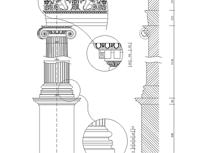 建筑常用西式柱 施工图