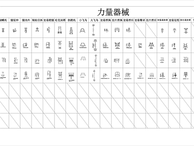 健身房常用品牌器械模块 施工图