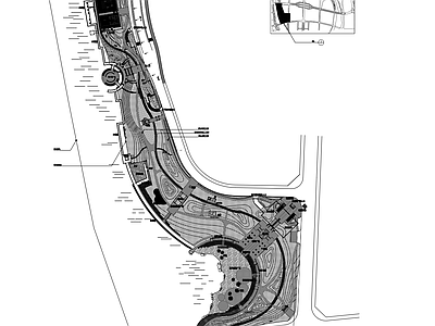 中式文化特色的大型城市滨水风光带景观工程 某标段全套园 施工图