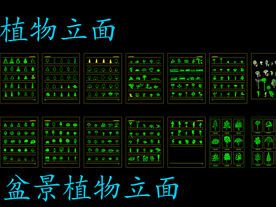 园林景观植物立面图例 施工图