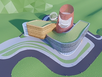 现代风格建筑文教建筑展览馆建筑