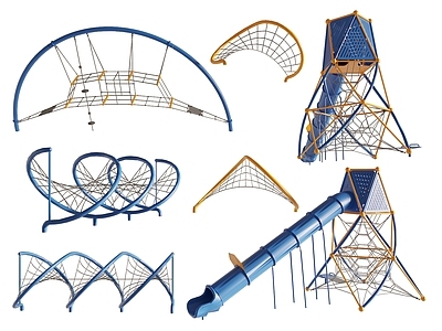 现代儿童游乐器材 攀爬网 爬爬网 无动力设施 户外玩具 滑梯