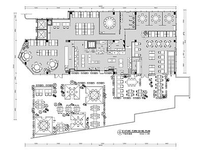 泰国菜东南亚菜餐厅平面布置图 施工图