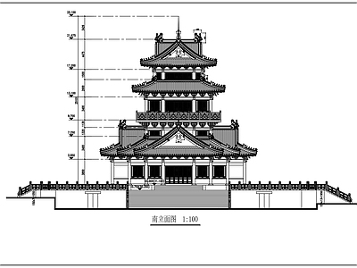 古建景观塔平立剖详图 施工图