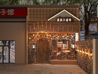 日式寿司店门头 餐饮门头