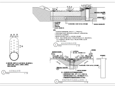 景观海绵植草沟 施工图