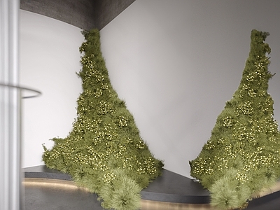 植物墙 植物堆 休闲椅