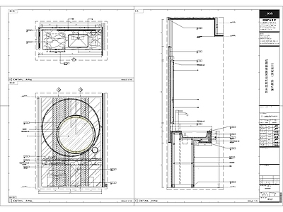 酒店客房梳妆台节点图 施工图 家具节点详图