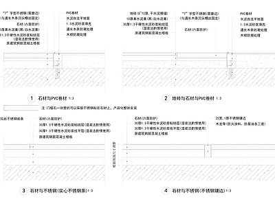 各类石材瓷砖岩板地面施工节点大样 施工图