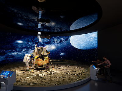 现代科技馆 月球车 宇宙空间站场景