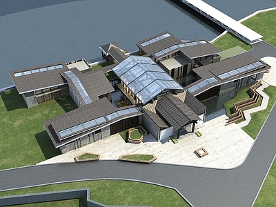 新中式岭南展厅建筑