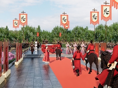 中式广场入关仪式 祭祀仪式 送行仪式 状元回府 古代战场 凯旋迎接