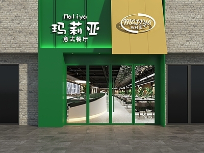 现代餐厅门头 意式头 西头 中西餐头 头设计 头