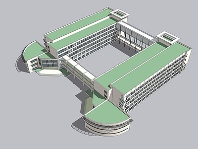 现代风格学校教学楼 办公楼