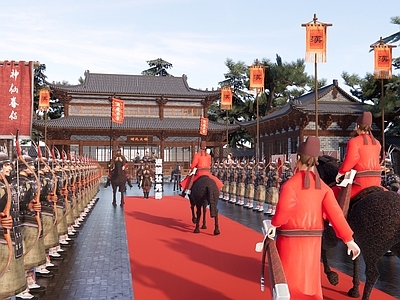 中式迎亲仪式广场 入关大典 祭祀仪式 送行仪式 状元回府 战场 凯旋迎接