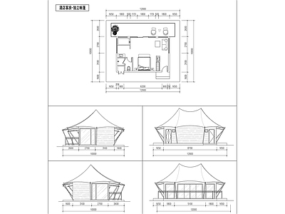 帐篷主题酒店客房 施工图