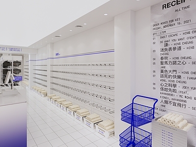 现代袜子便利店 服饰 内衣 袜子 展架 购物车 门头