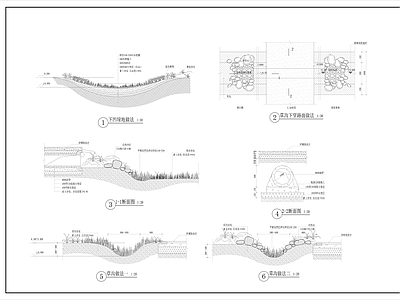 下凹绿地和植草沟大样图 施工图