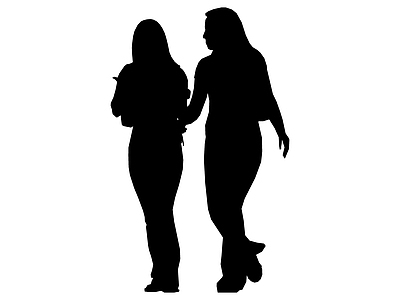 2D多人 Silhouette Women Talking