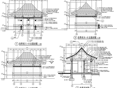 新中式度假酒店景观洗手间 厕所 施工图