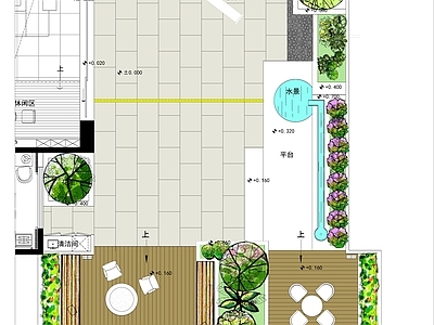 屋顶花园平面布置图 施工图