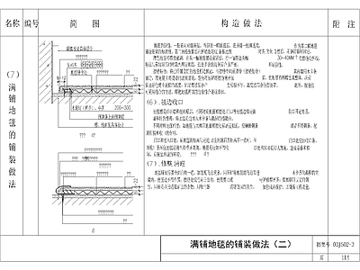 地毯节点详图 地毯垫 地毯 施工图