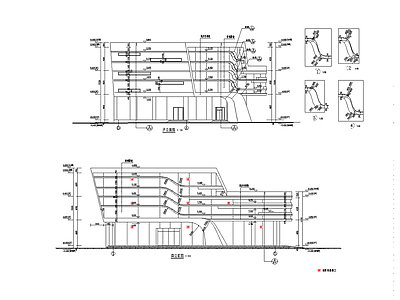 现代商业楼建筑竣工图 建筑外立面 建筑图纸 大样图 施工图