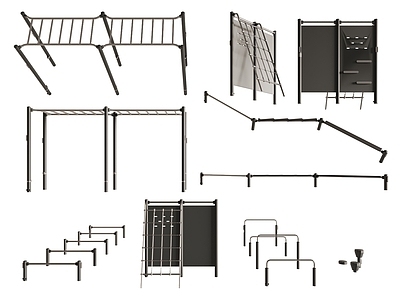 现代健身器材 运动器械 单双杠 平滑木 跨栏 户外健身设施