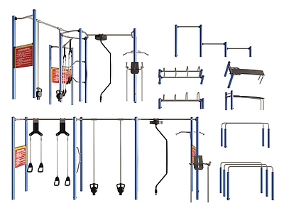 现代健身器材 运动器械 单双杠 吊环 户外健身设施 公园健身设备