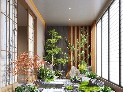 现代室内景观 景观小品 室内景观 室内 苔藓植物 植物堆