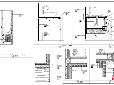 洗手台及折叠门大样图 施工图