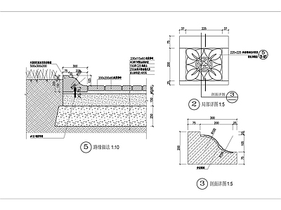特色路缘石做法详图 施工图