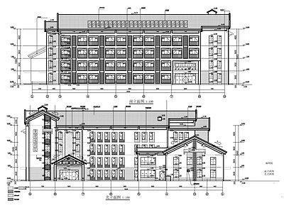 新中式四层福利院建 施工图