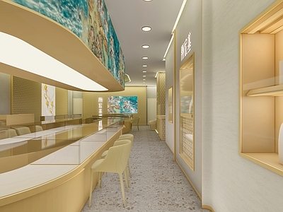 现代珠宝店 黄金店 商场展厅