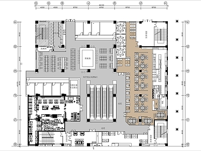 2000㎡商场综合餐厅平面布局图 施工图
