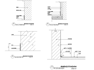 踢脚线各通用剖面图 施工图