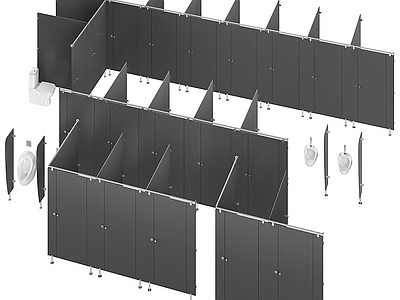 现代公共厕所卫生隔断
