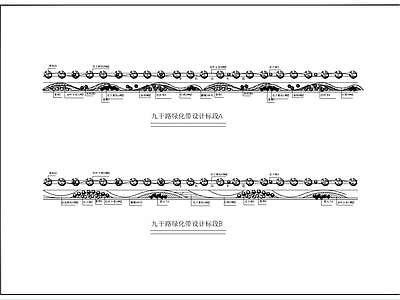 道路绿化带设计标准段 施工图