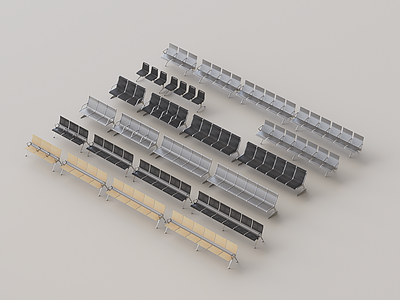 现代公共座椅 钢制连排椅 银行医院等候椅