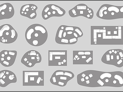 现代异形沙发组合图块 施工图
