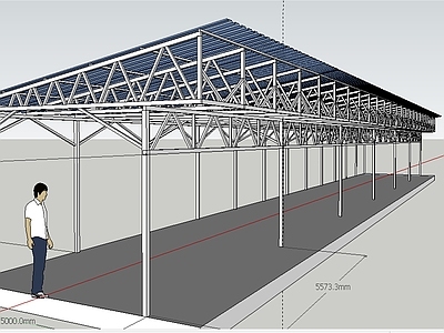 现代桁架车棚
