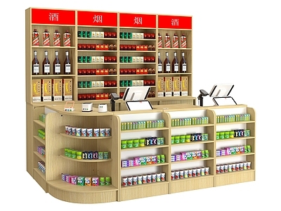 现代便利店 烟 烟柜 收银设备 口香糖 香烟 名酒