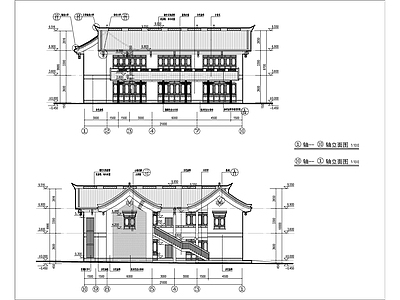 回字形二层商业街建施图 施工图