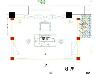 茶馆茶亭立面图 施工图 工装图库