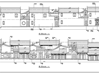 仿古新中式商业街建筑图 施工图