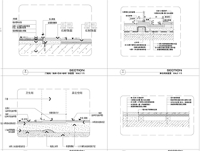 地面节点 地面 地漏 槛石 地面详图 地面 施工图