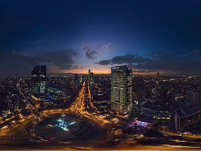 HDR 生态绿化城市夜景