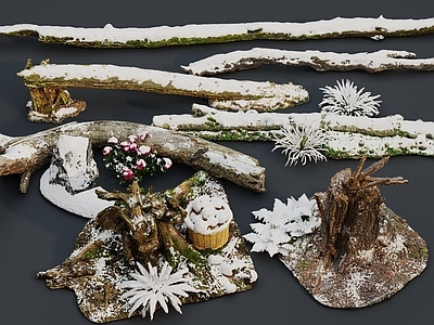 雪景 枯树 雪树 枯木头 腐木 朽木 树干 枯树杆 雪