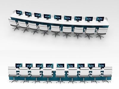 现代办公桌椅 指挥控制台 桌